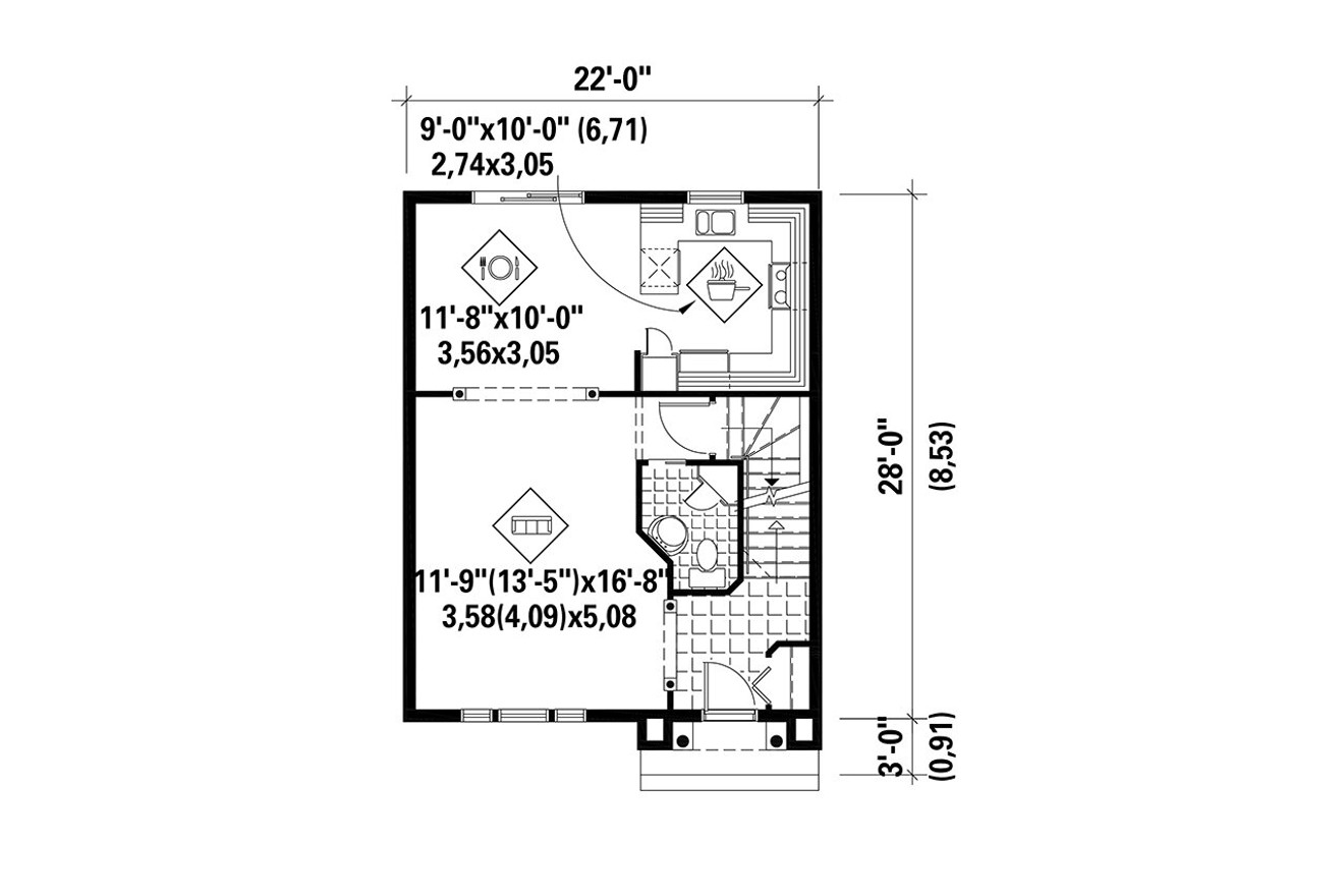 Traditional House Plan - 99478 - 1st Floor Plan