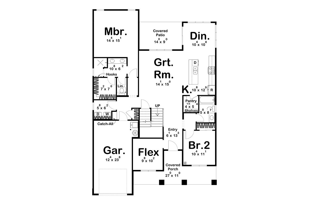 Traditional House Plan - Manvel 38427 - 1st Floor Plan