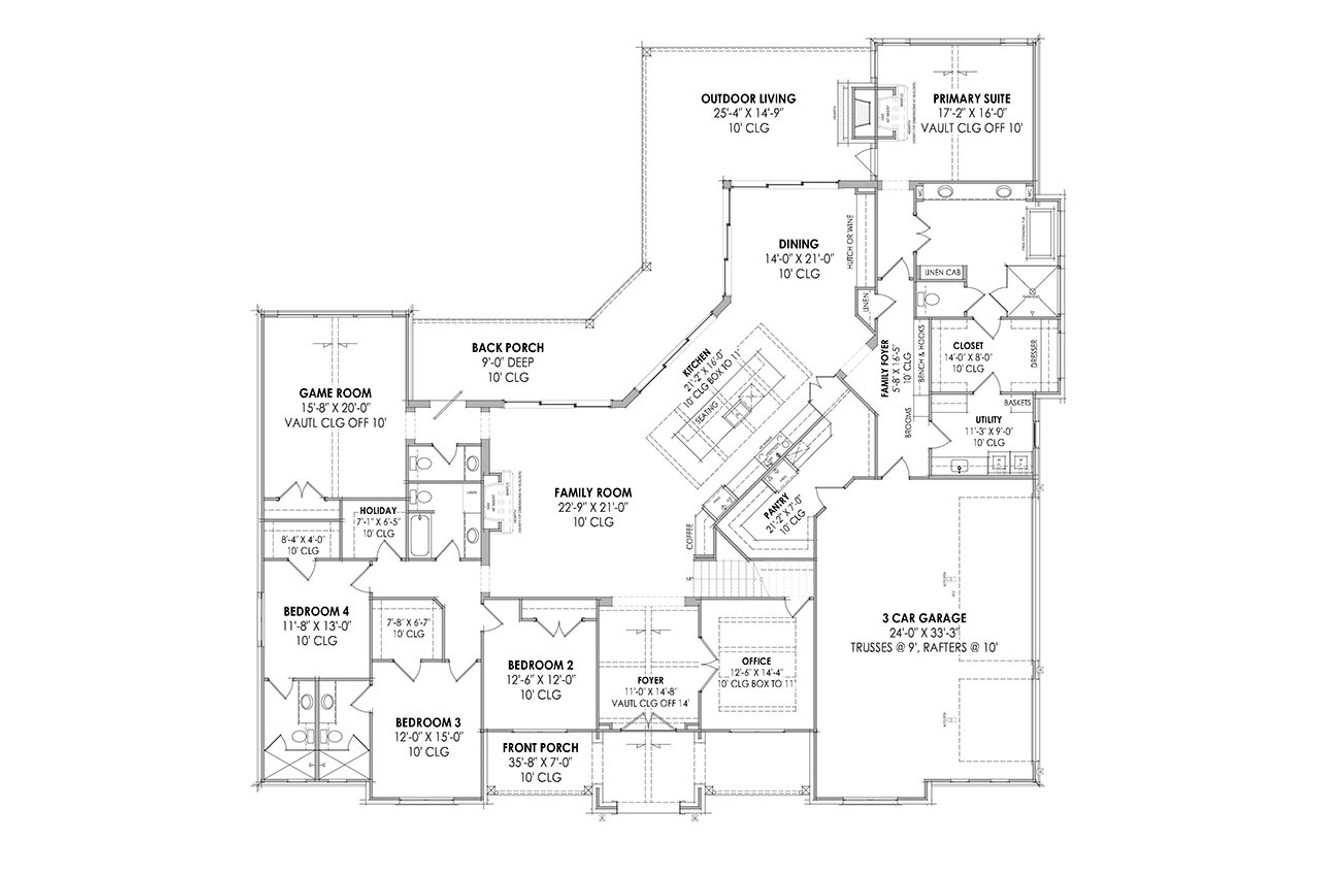 Farmhouse House Plan - 92474 - 1st Floor Plan