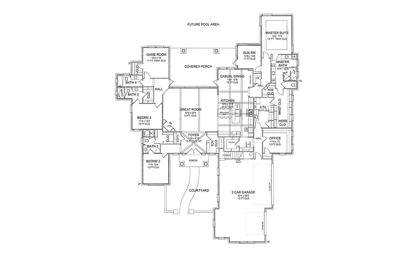 Traditional House Plan - Rose Hill 28391 - 1st Floor Plan