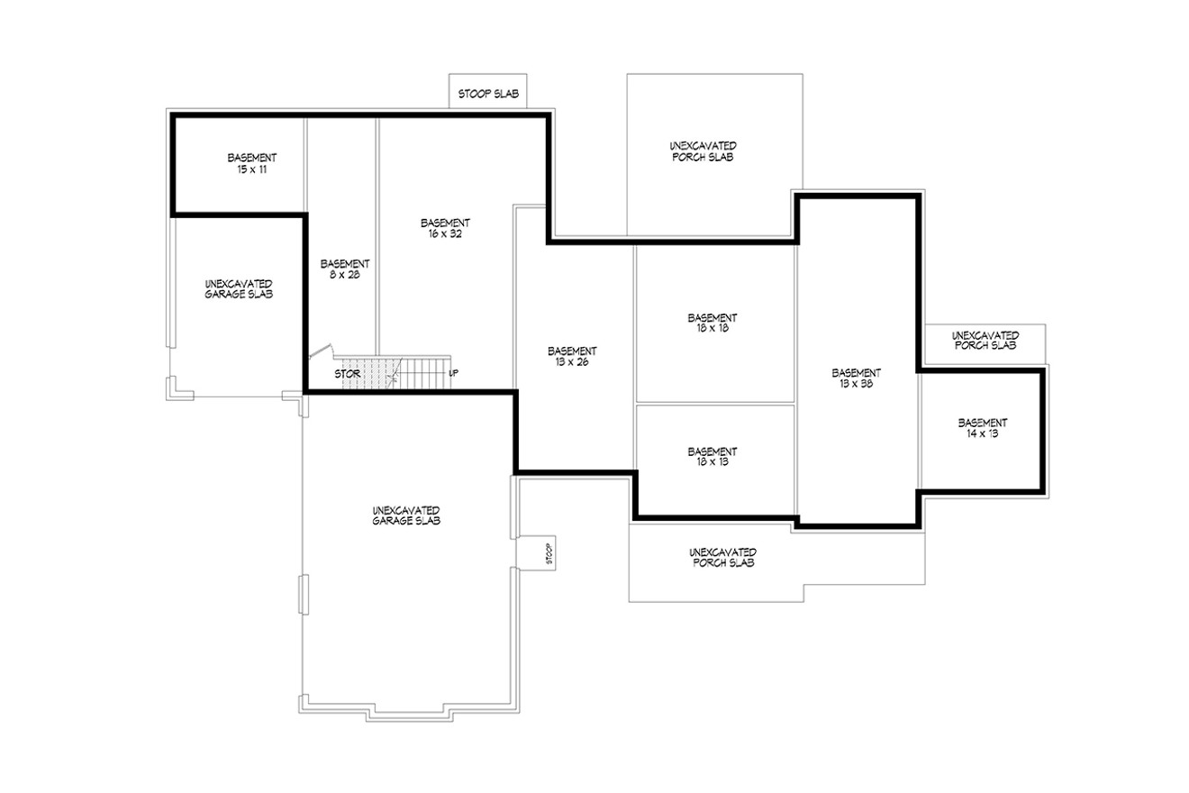 Traditional House Plan - Buckhead Creek II 99228 - Basement Floor Plan