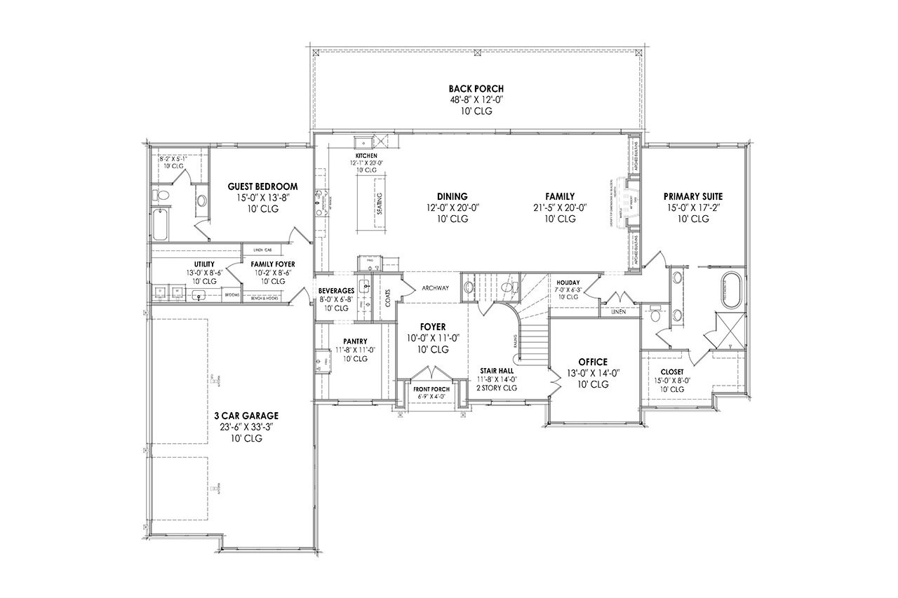 European House Plan - 60997 - 1st Floor Plan