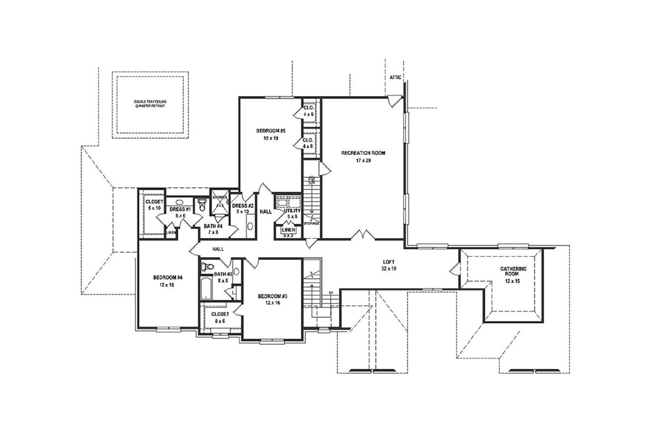 Secondary Image - French Country House Plan - 47222 - 2nd Floor Plan