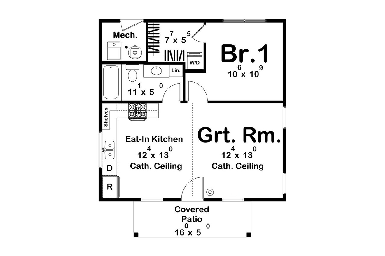 Farmhouse House Plan - Wildwood 45521 - 1st Floor Plan