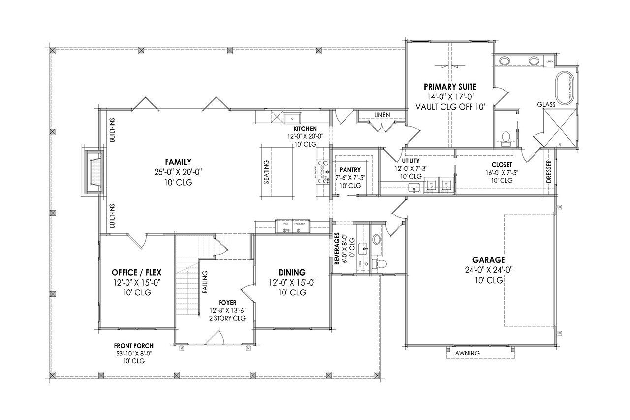 Farmhouse House Plan - 77930 - 1st Floor Plan