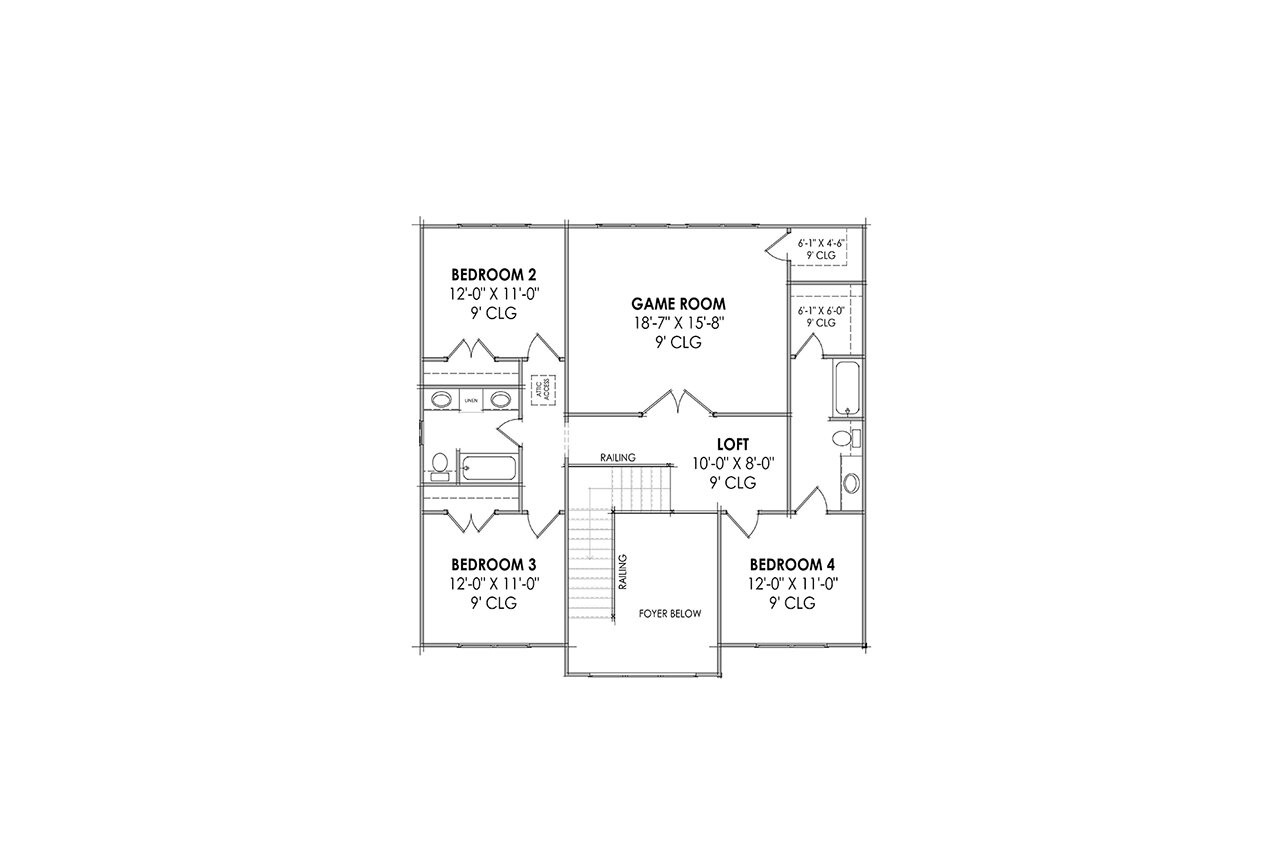 Secondary Image - Farmhouse House Plan - 77930 - 2nd Floor Plan