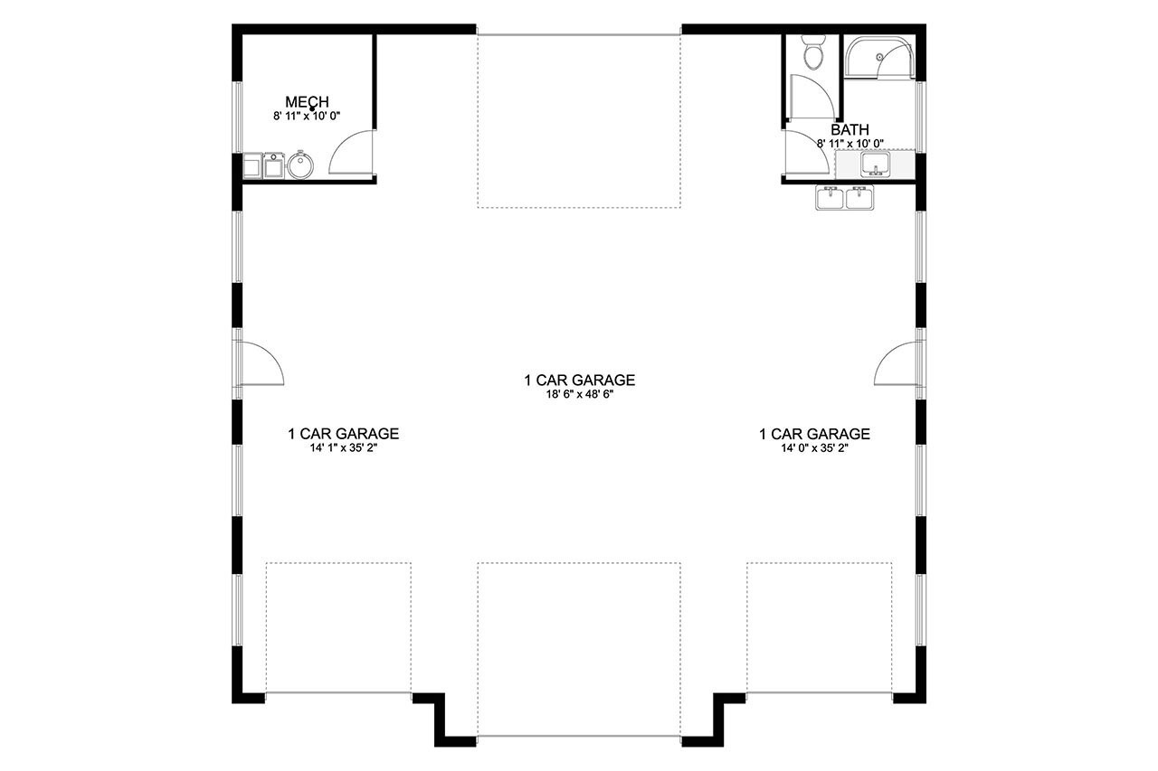 Traditional House Plan - Baird Garage 26967 - 1st Floor Plan