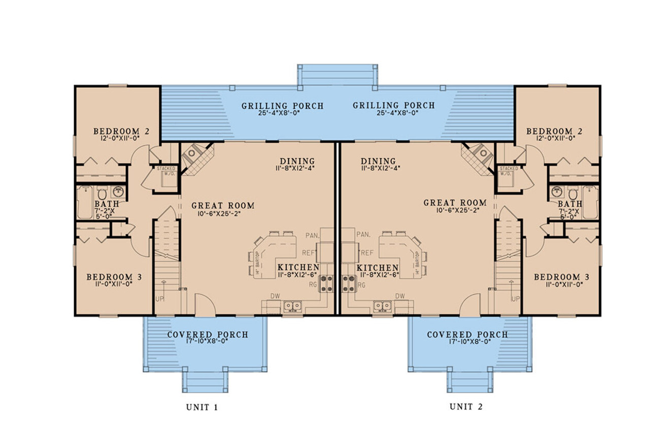 Country House Plan - Creekside Cottages 71845 - 1st Floor Plan