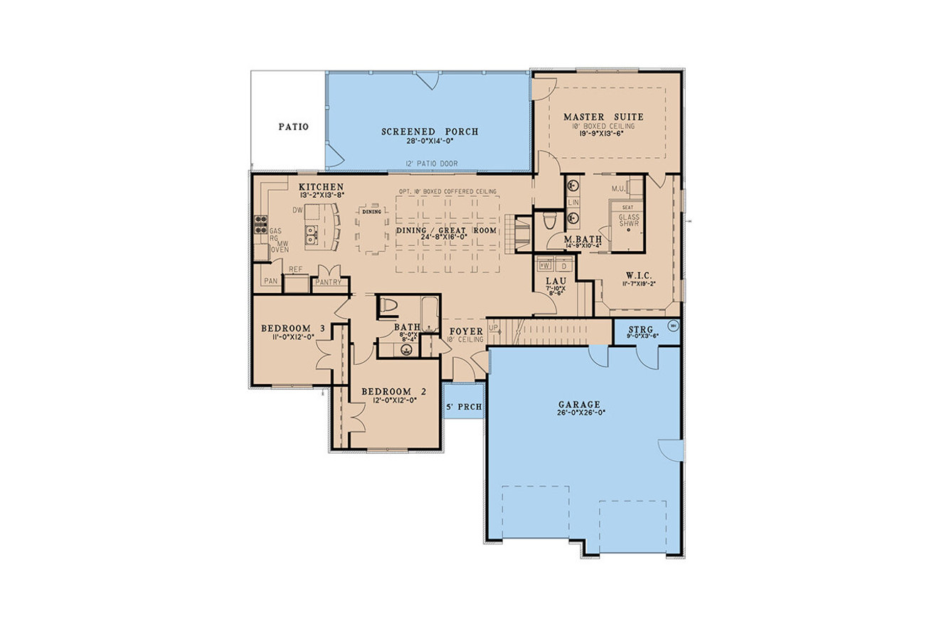 Ranch House Plan - Wisteria Place 56941 - 1st Floor Plan