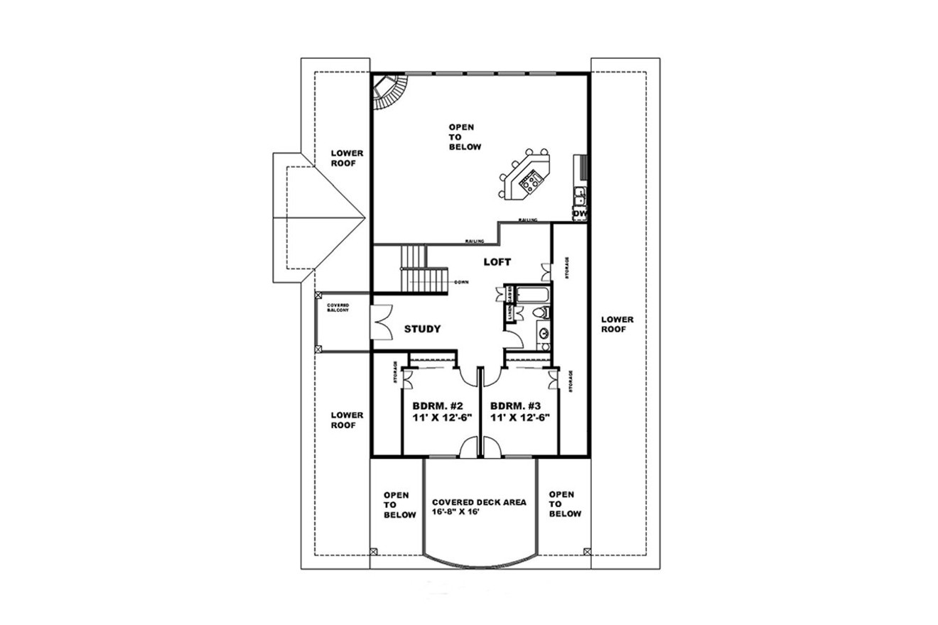 Secondary Image - Craftsman House Plan - 48735 - 2nd Floor Plan