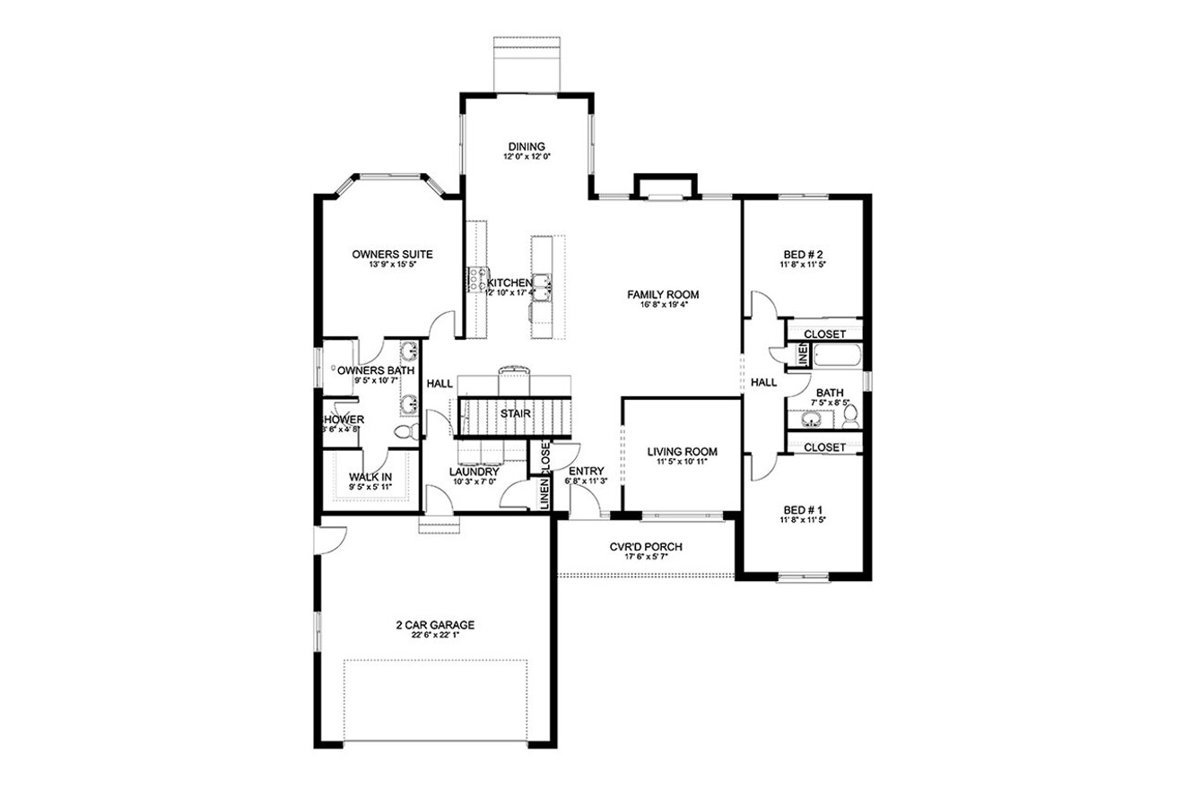 Ranch House Plan - Jahnny 93236 - 1st Floor Plan
