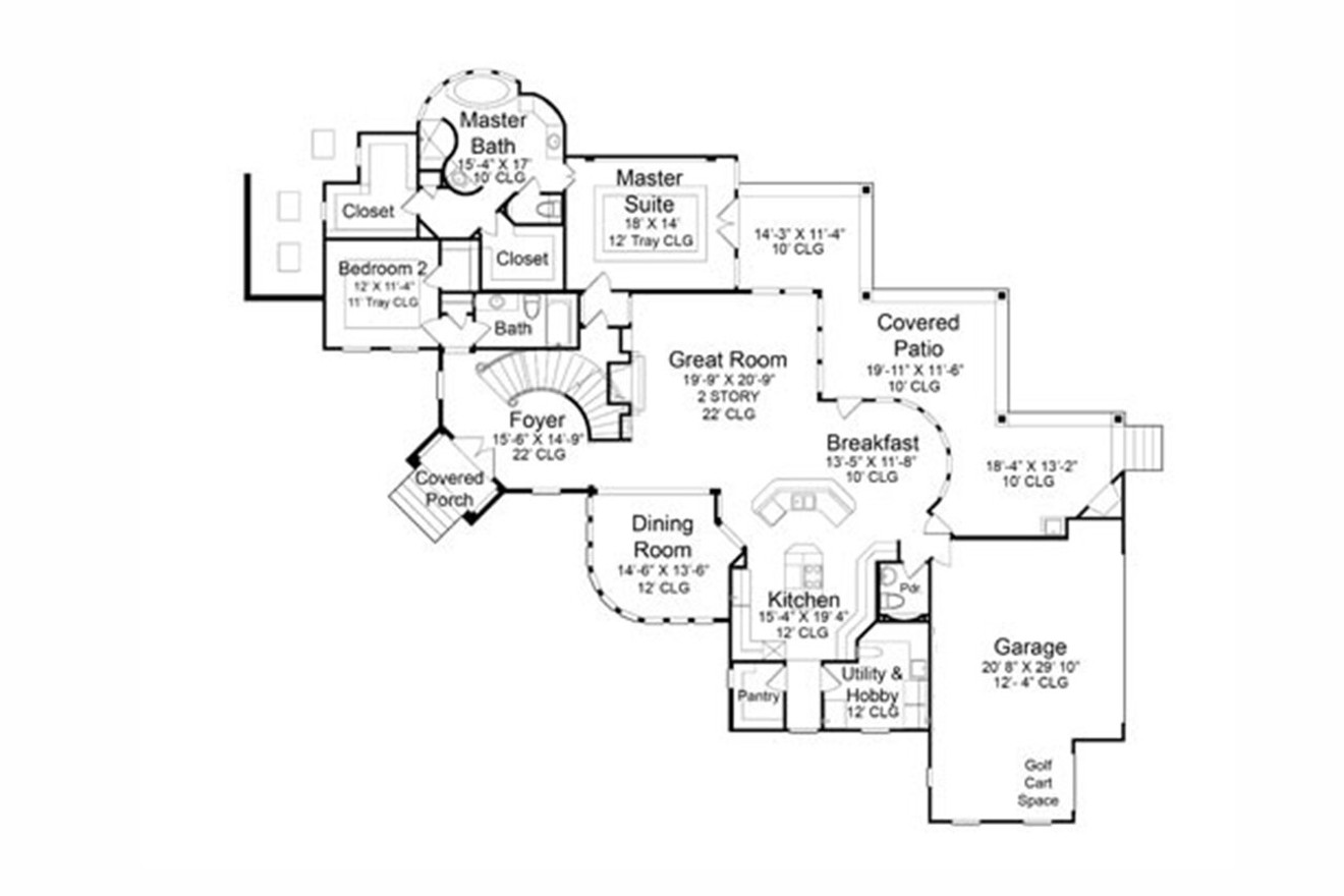 Mediterranean House Plan - Austin 19249 - 1st Floor Plan