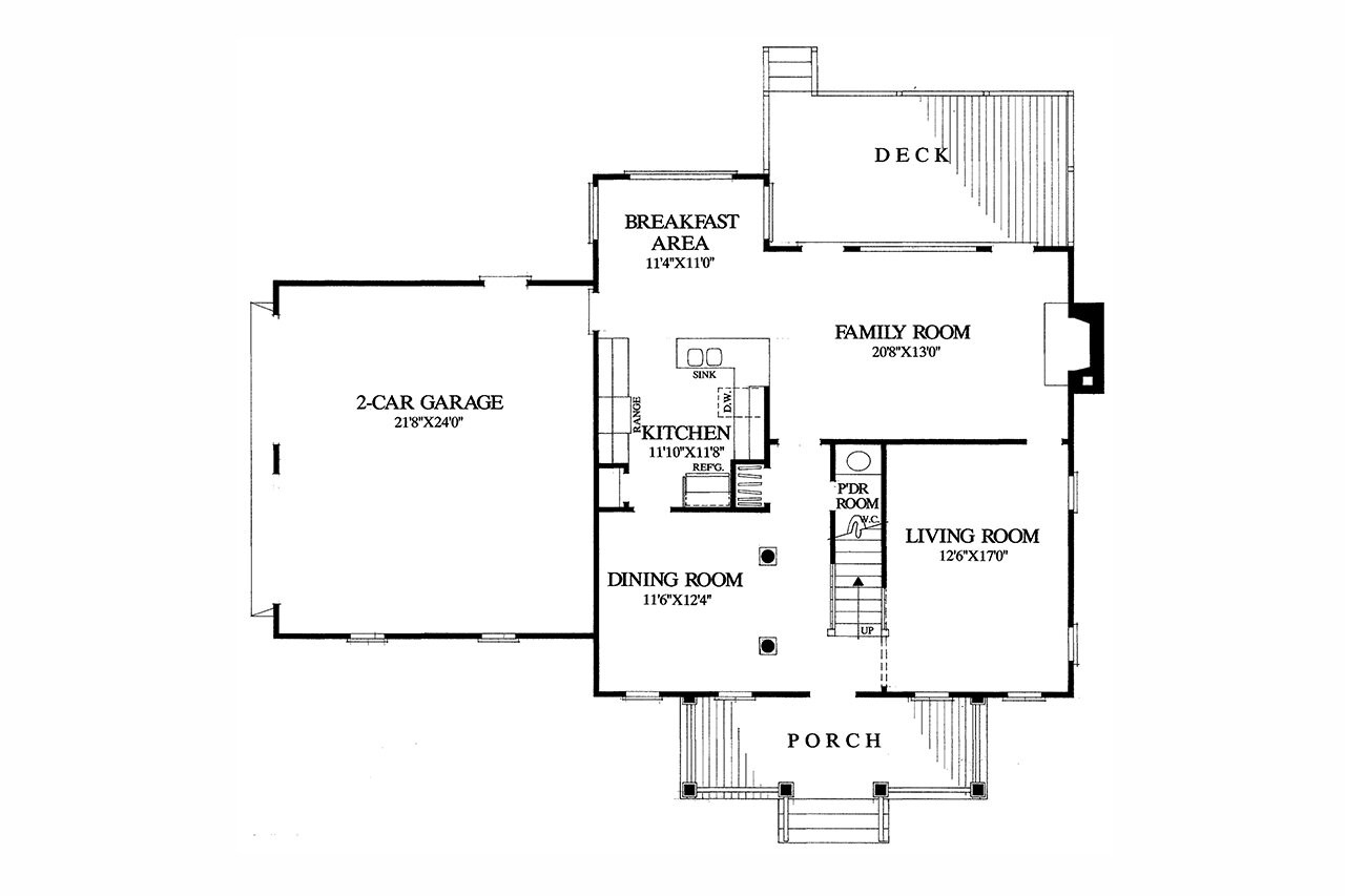 Colonial House Plan - Cumberland 80712 - 1st Floor Plan
