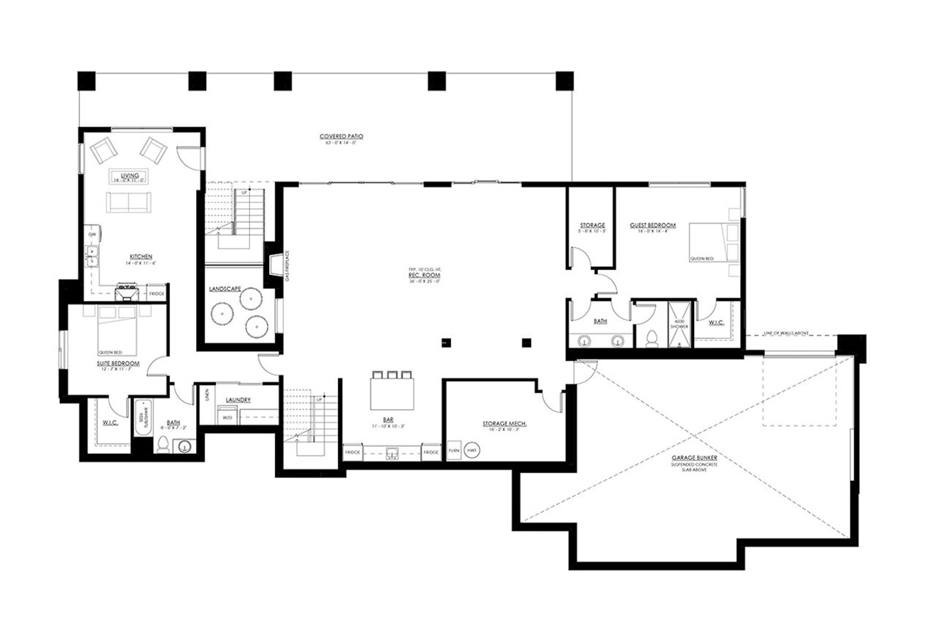 Contemporary House Plan - Westridge 70514 - Basement Floor Plan