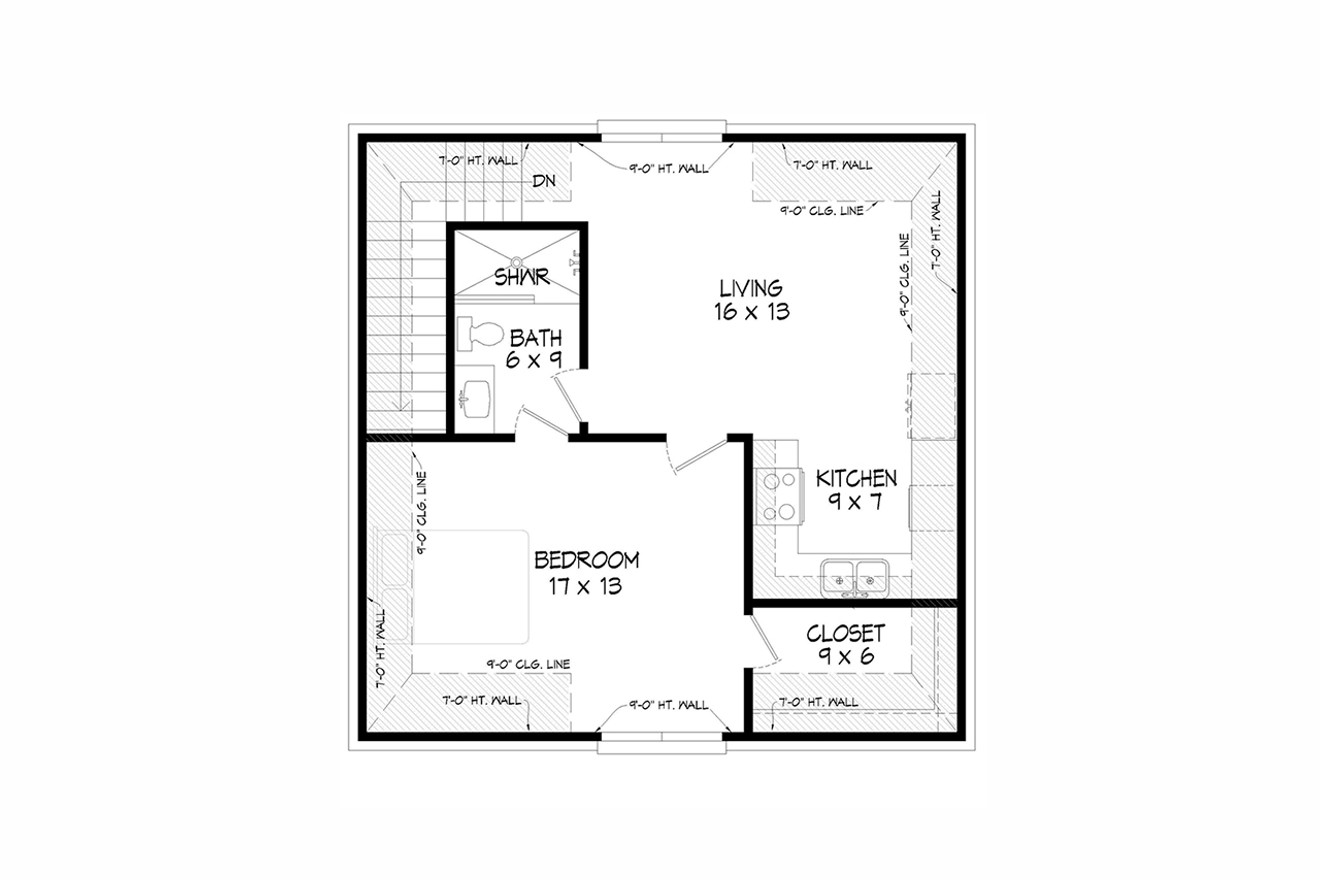 Secondary Image - Traditional House Plan - Seed Tick Garage ADU 56004 - 2nd Floor Plan