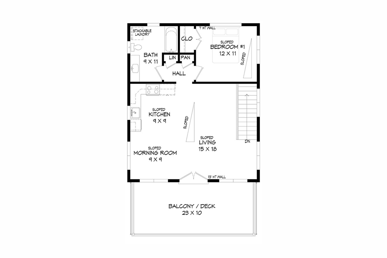 Secondary Image - Modern House Plan - Leadville Overlook 94120 - 2nd Floor Plan