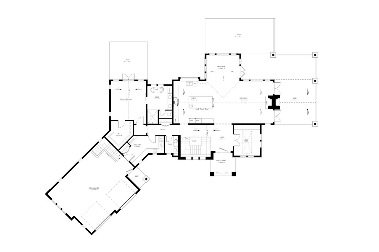Craftsman House Plan - Mt. Lehman 10444 - 1st Floor Plan