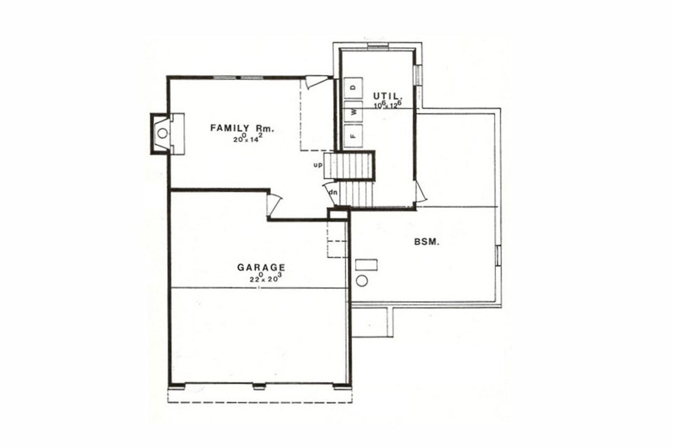 Secondary Image - Tudor House Plan - 42930 - Basement Floor Plan