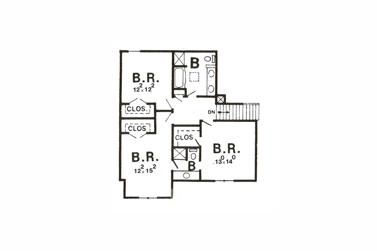 Secondary Image - Tudor House Plan - 51362 - 2nd Floor Plan