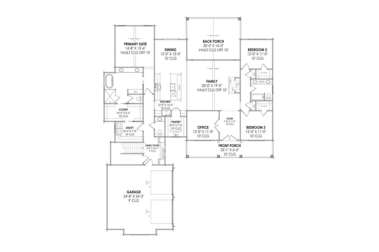 Farmhouse House Plan - 45527 - 1st Floor Plan