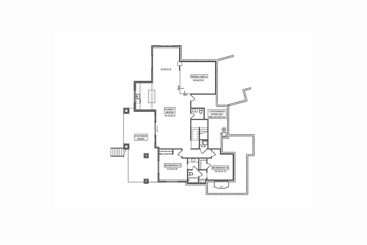 Secondary Image - Craftsman House Plan - Boedecker 85304 - Basement Floor Plan