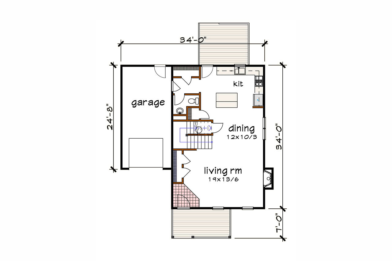 Contemporary House Plan - 80921 - 1st Floor Plan