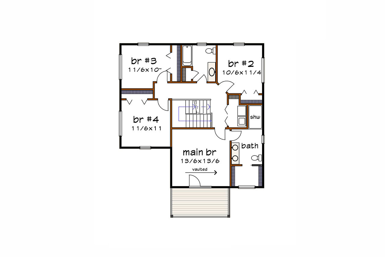 Contemporary House Plan - 80921 - 2nd Floor Plan