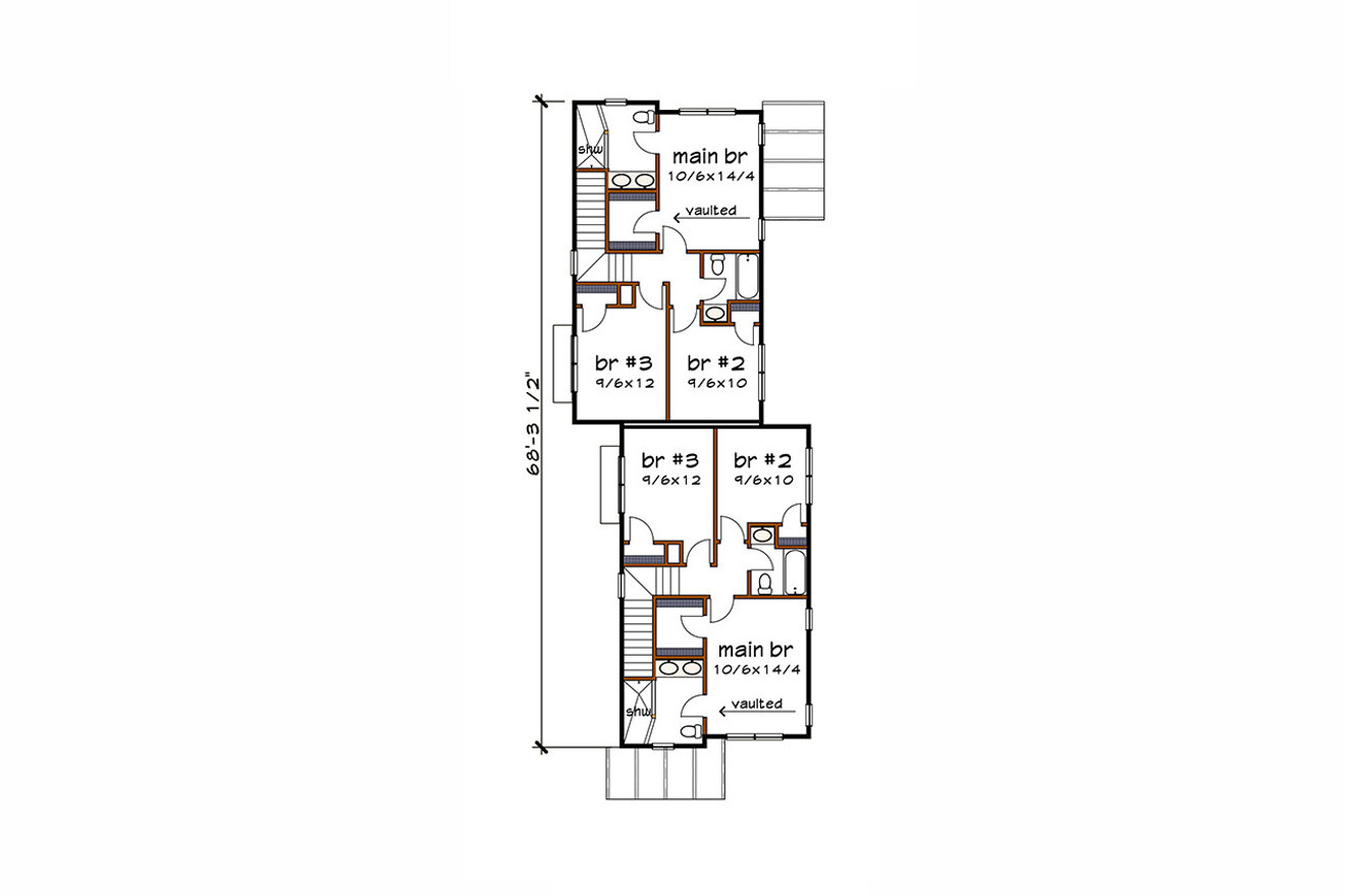 Secondary Image - Contemporary House Plan - 57711 - 2nd Floor Plan