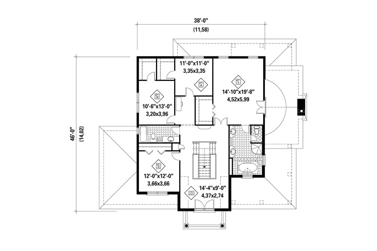 French Country House Plan - 23415 - 2nd Floor Plan