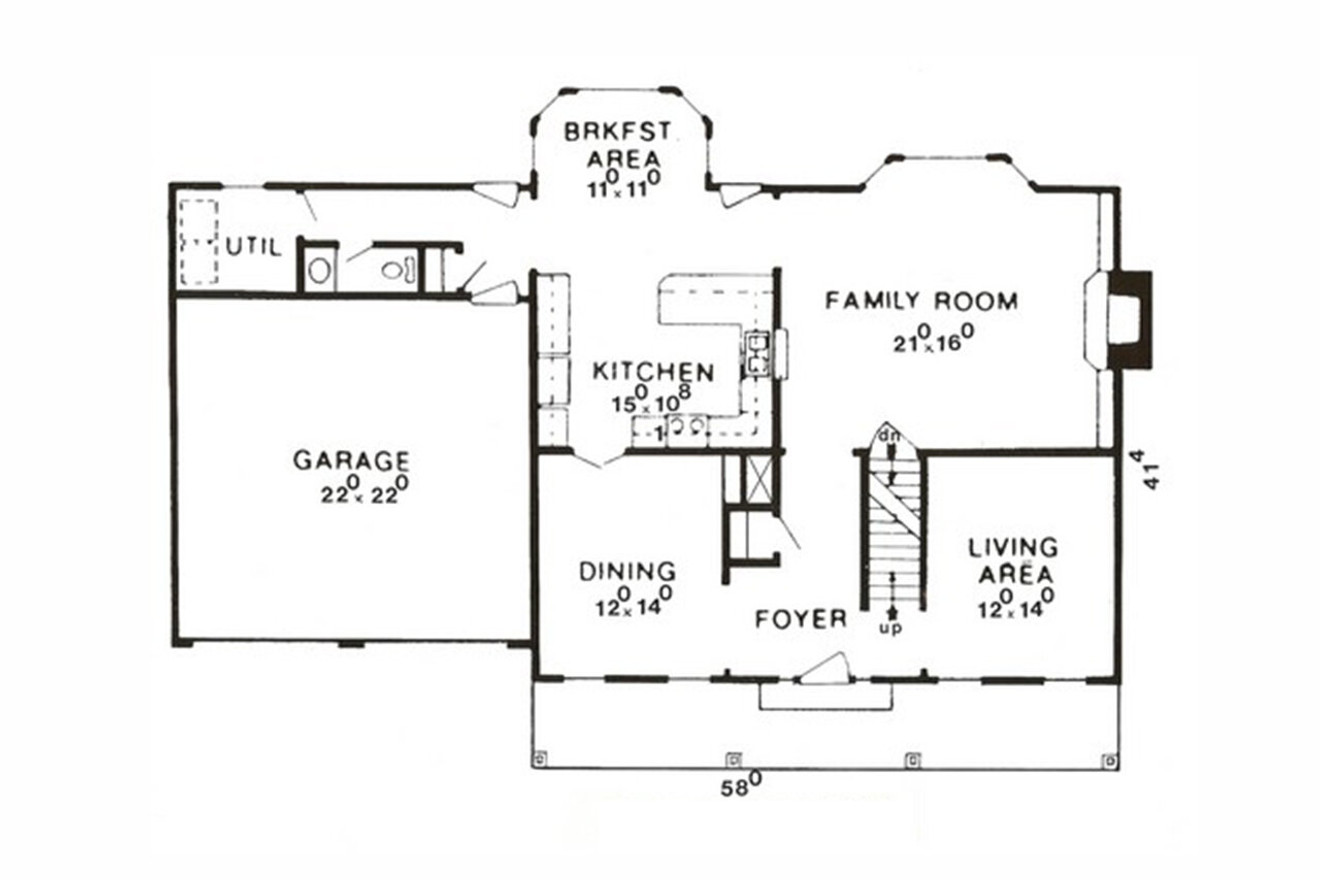 Southern House Plan - 22781 - 1st Floor Plan