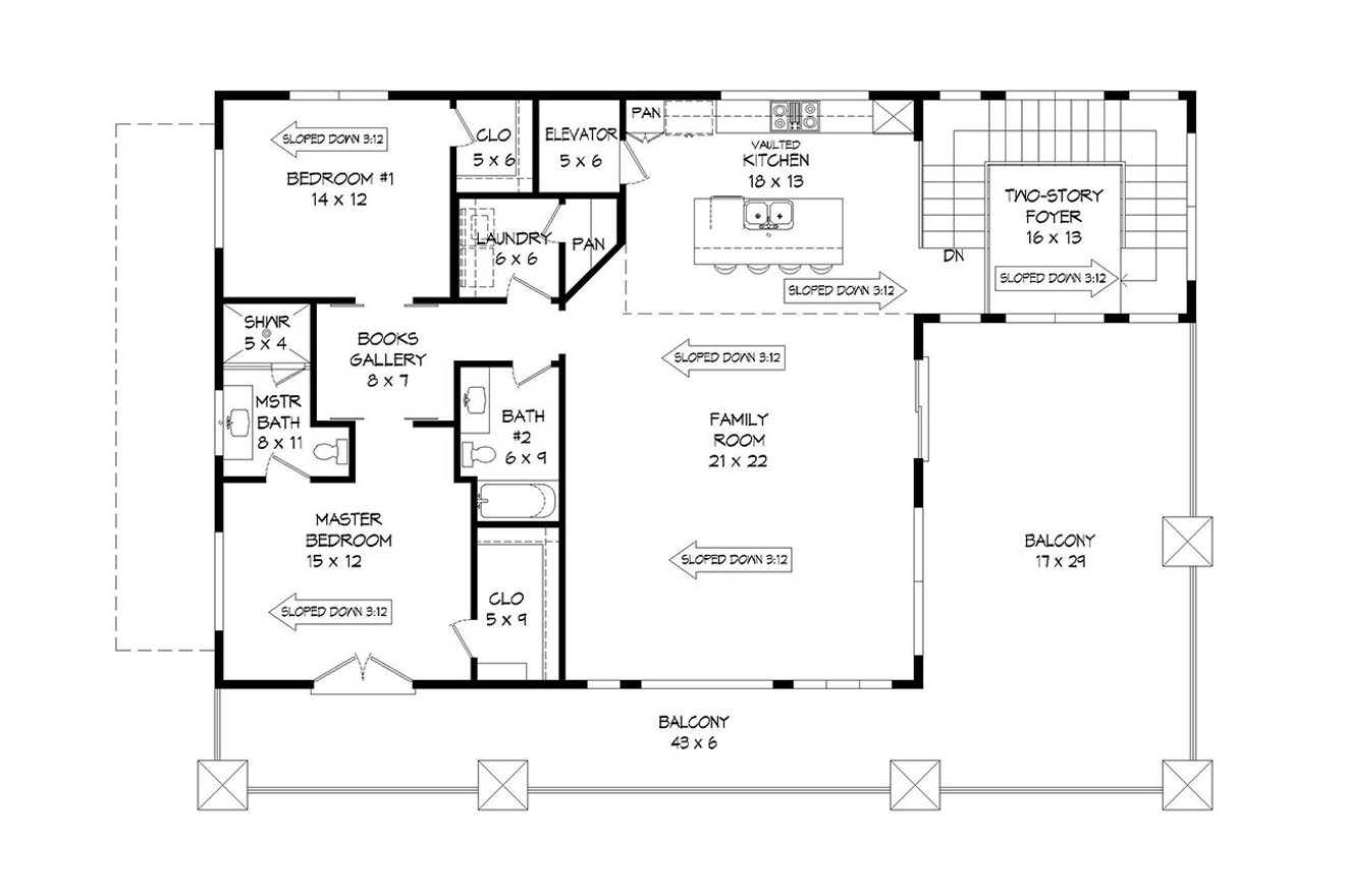Secondary Image - Contemporary House Plan - Bahama Breeze 2 10979 - 2nd Floor Plan