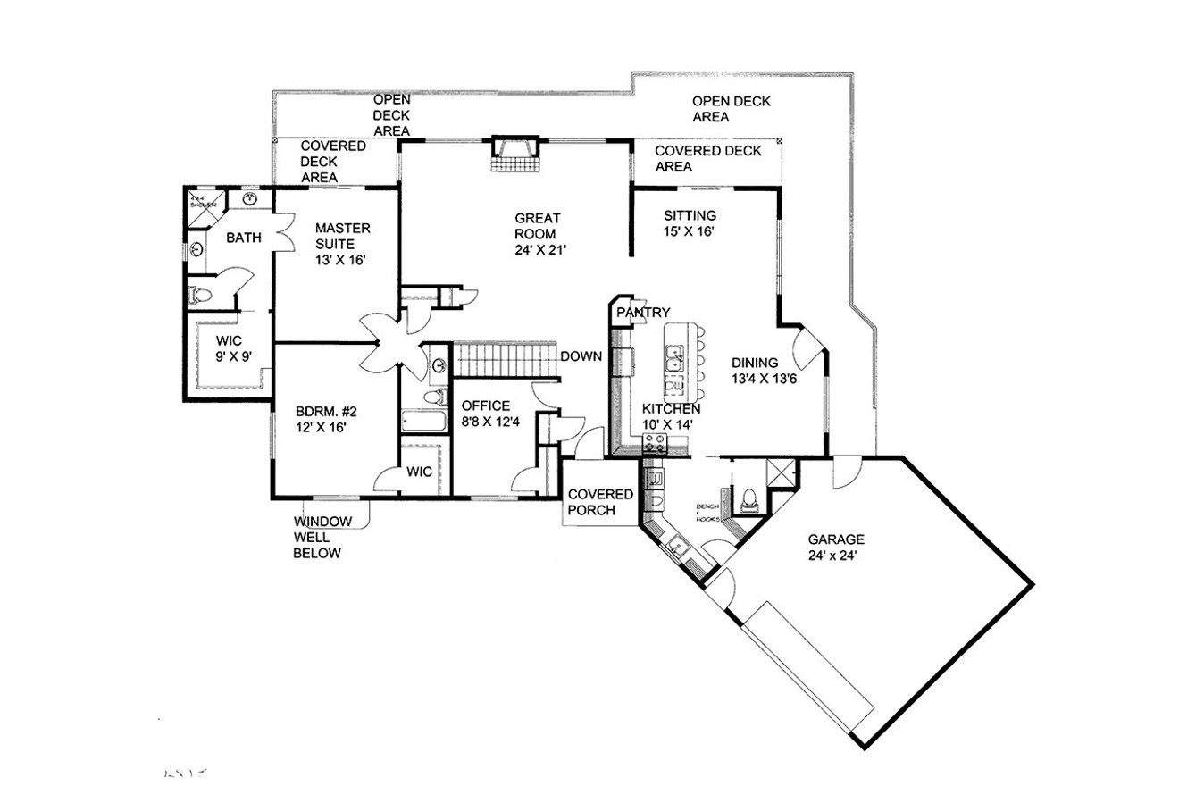 Craftsman House Plan - 30257 - 1st Floor Plan