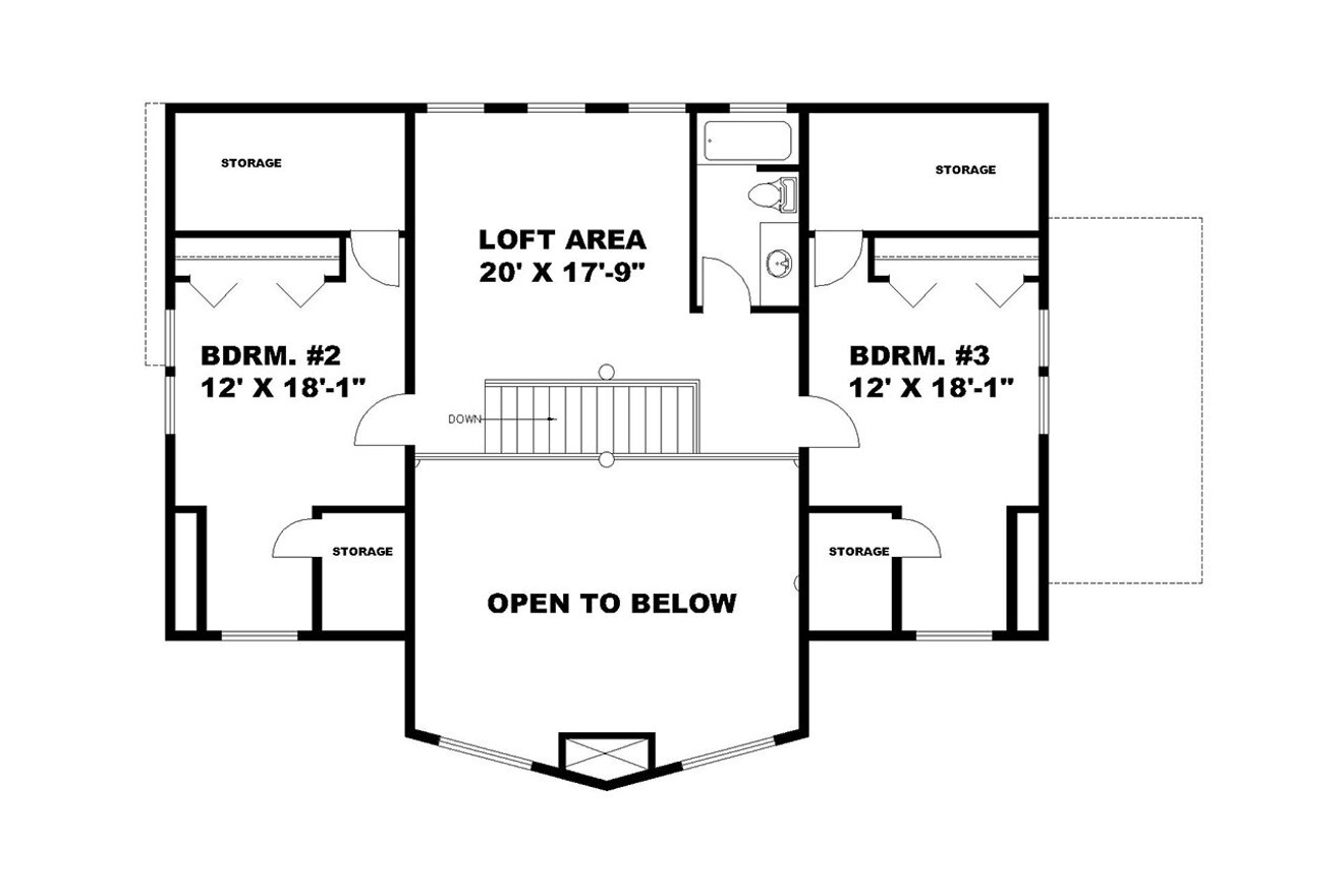Secondary Image - Craftsman House Plan - 50472 - 2nd Floor Plan