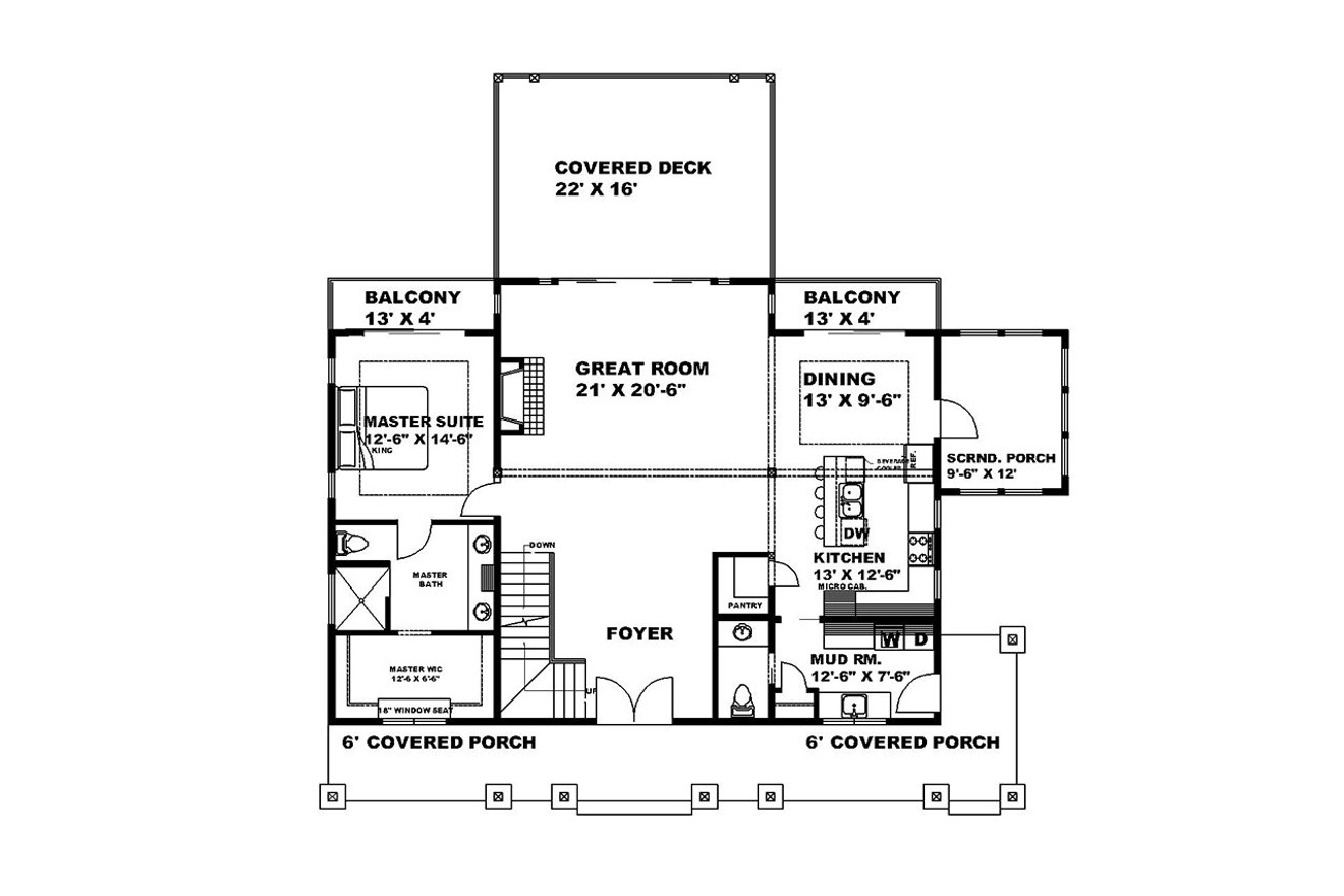 Craftsman House Plan - 10060 - 1st Floor Plan