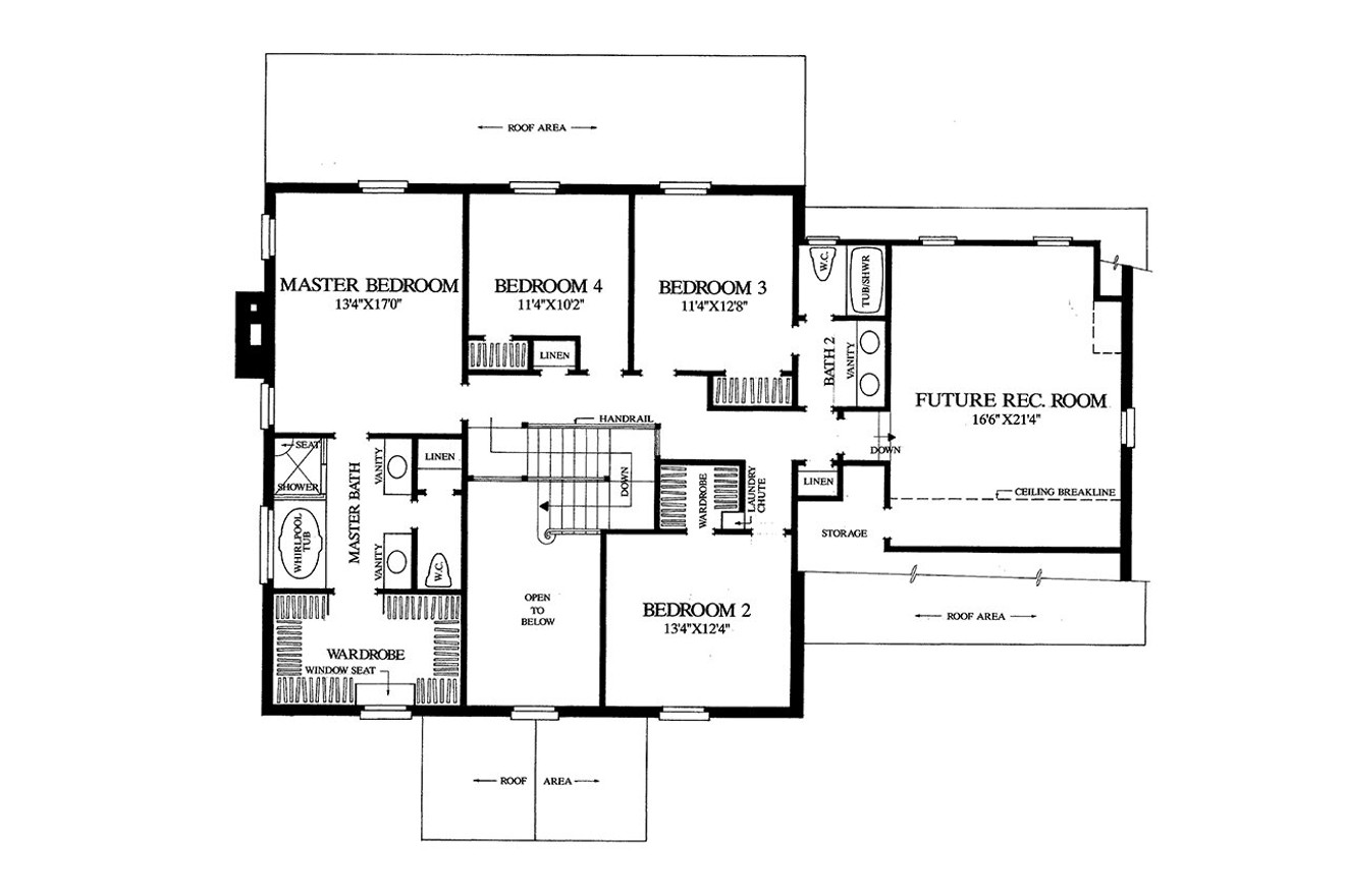 Secondary Image - Colonial House Plan - Wakefield 70450 - 2nd Floor Plan