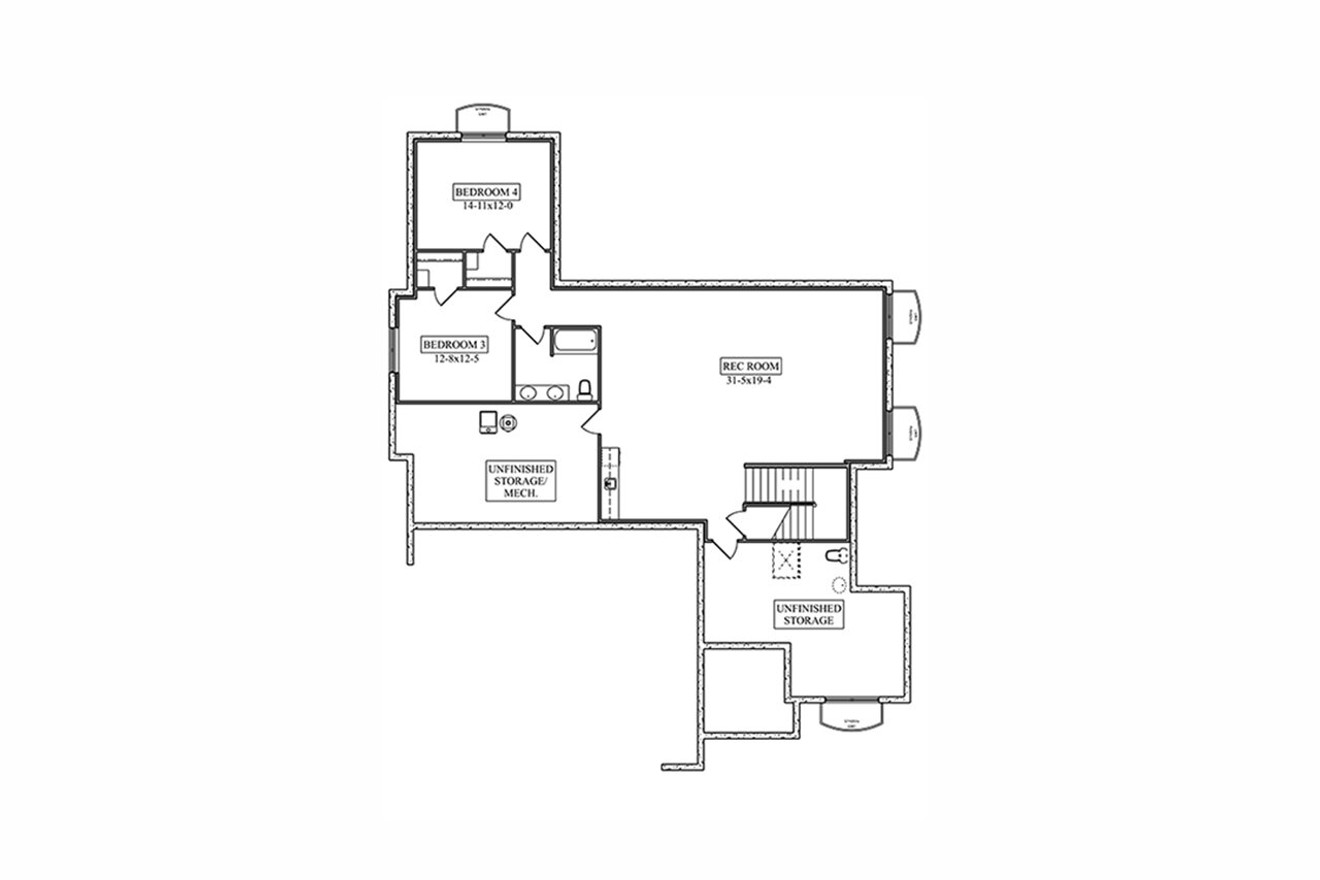Modern House Plan - Orchard Park 53120 - Basement Floor Plan