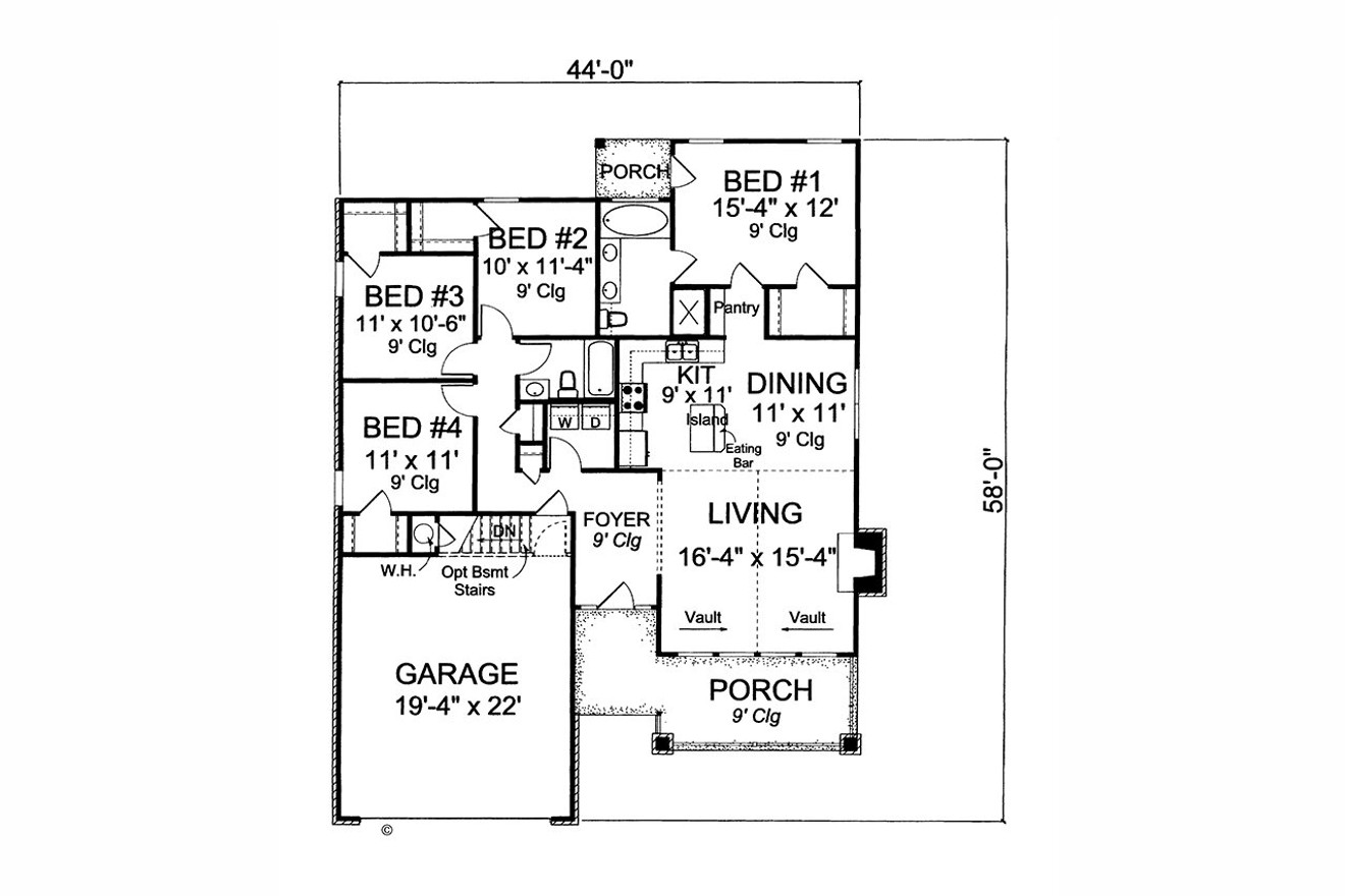 Craftsman House Plan - Lawndale 80390 - 1st Floor Plan