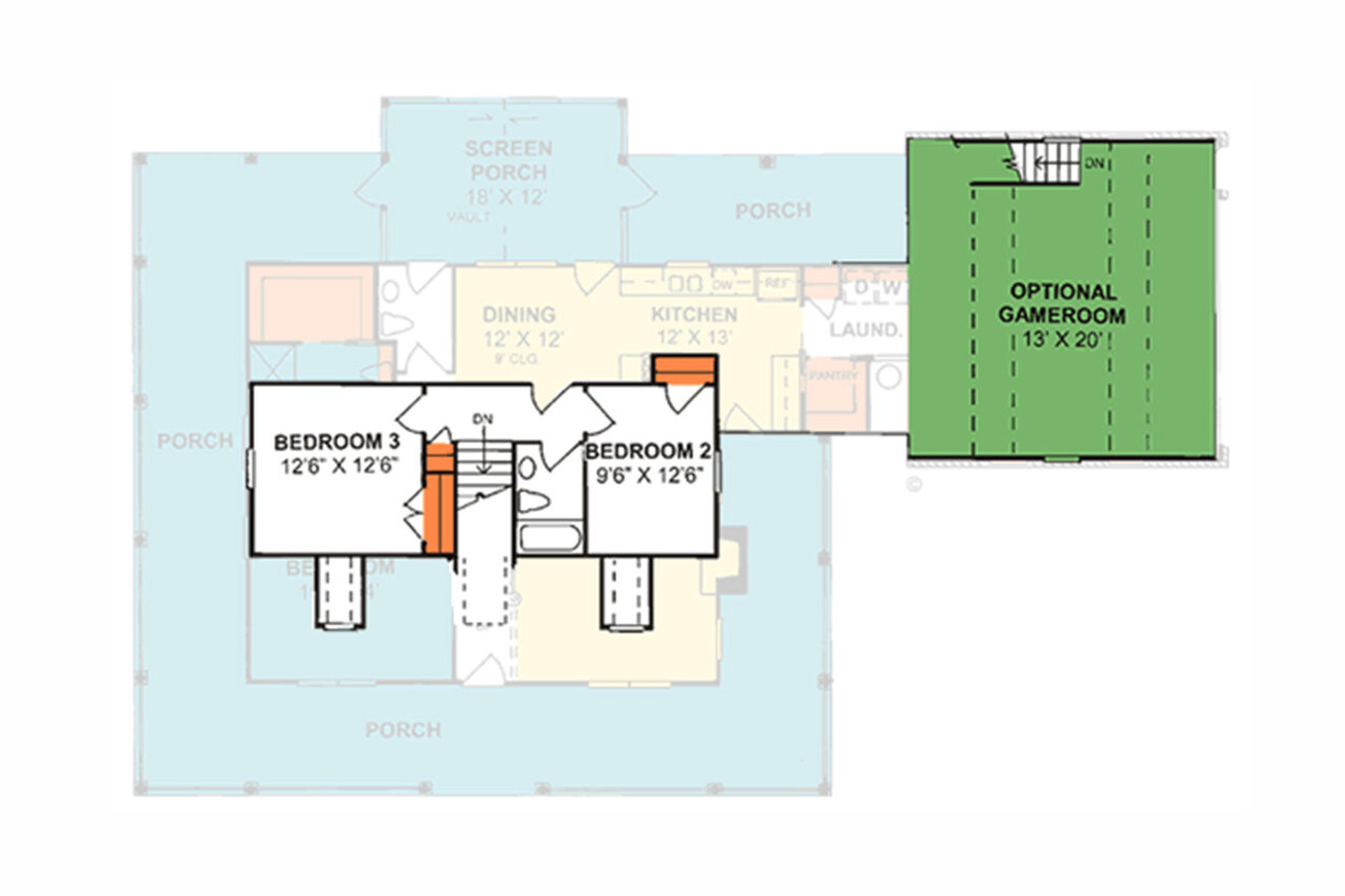 Secondary Image - Country House Plan - Seagrove 73886 - 2nd Floor Plan
