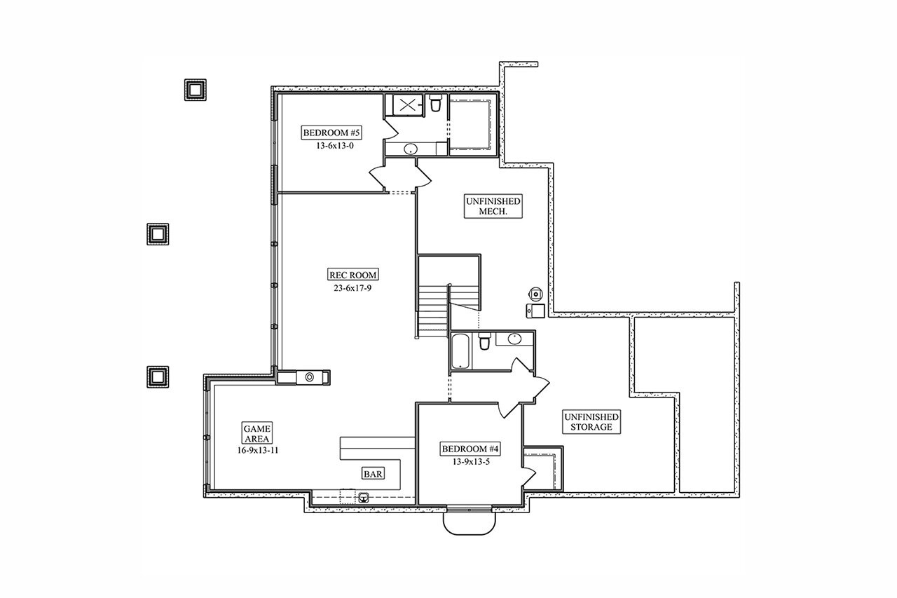 Craftsman House Plan - Sugar Mill 73178 - Basement Floor Plan