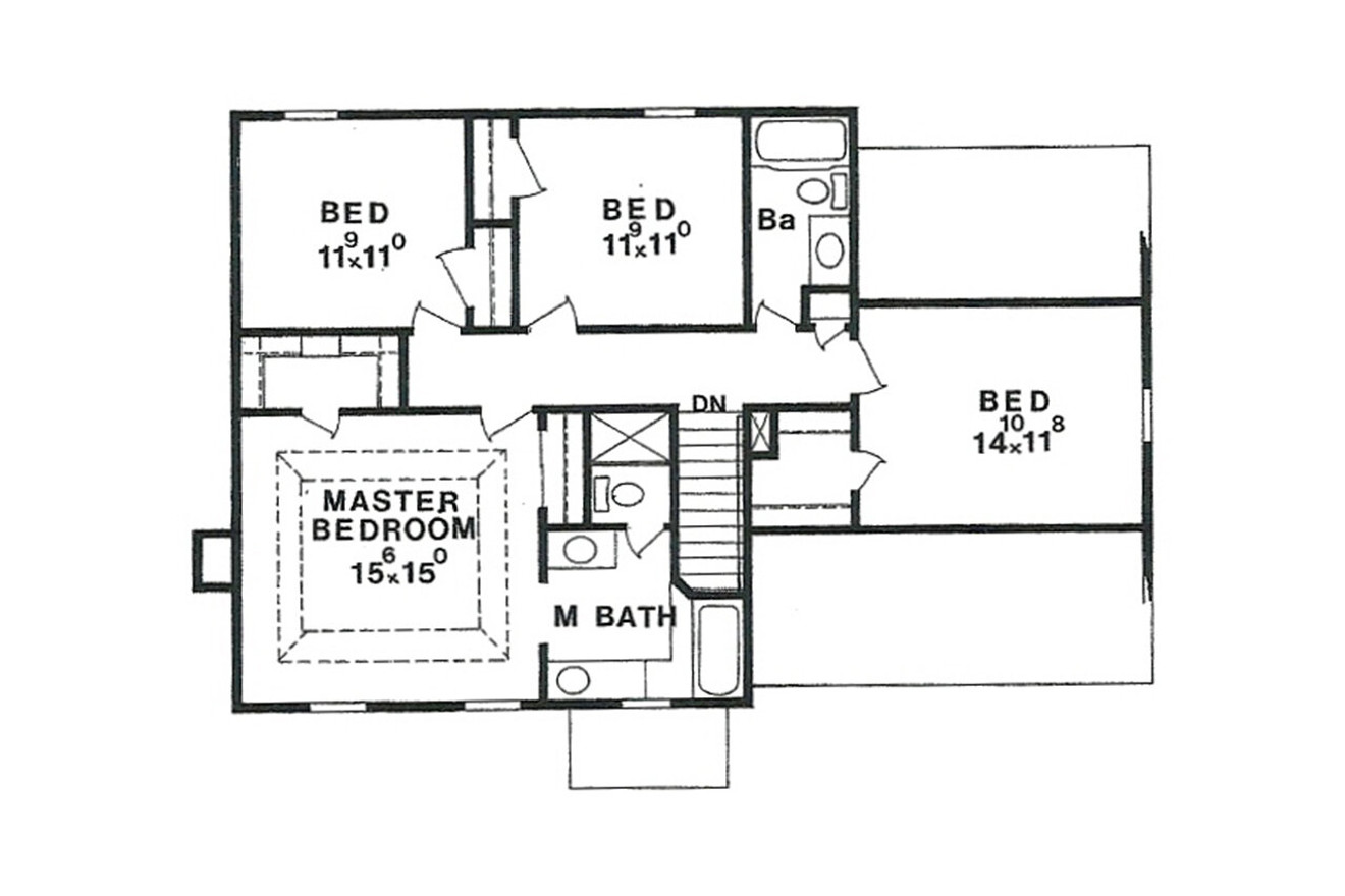 Secondary Image - Colonial House Plan - 39172 - 2nd Floor Plan