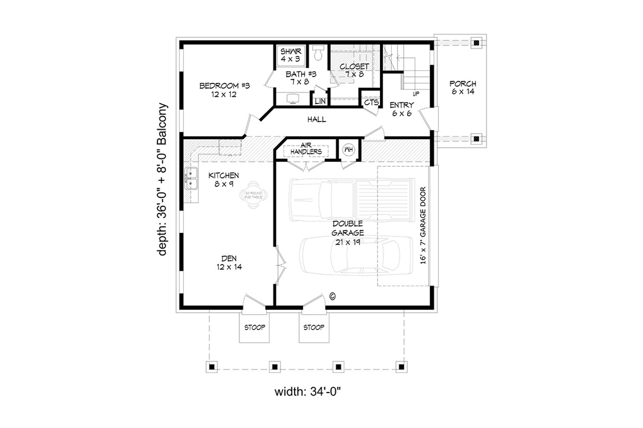 Modern House Plan - Stonebridge View 47043 - 1st Floor Plan