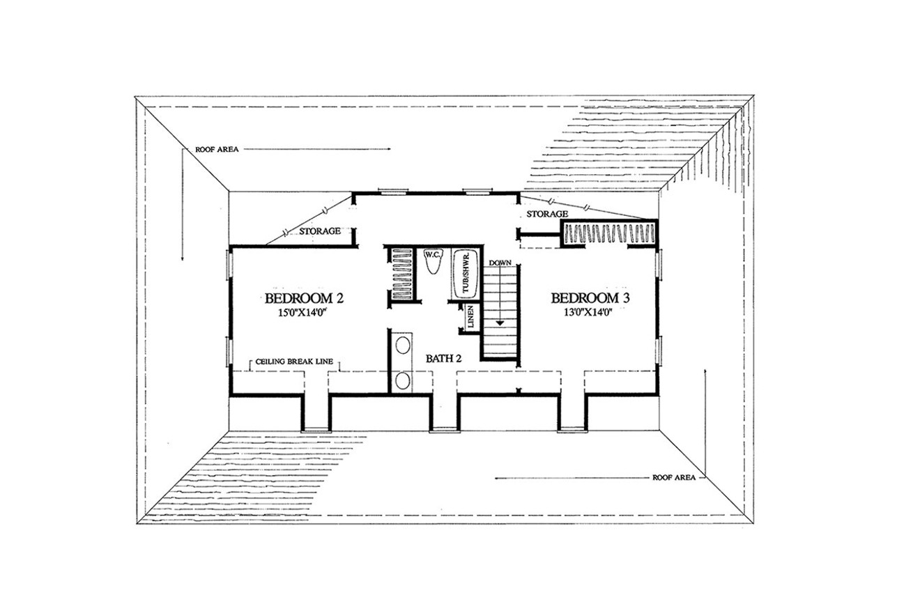 Secondary Image - Southern House Plan - Currituck Cottage 23688 - 2nd Floor Plan