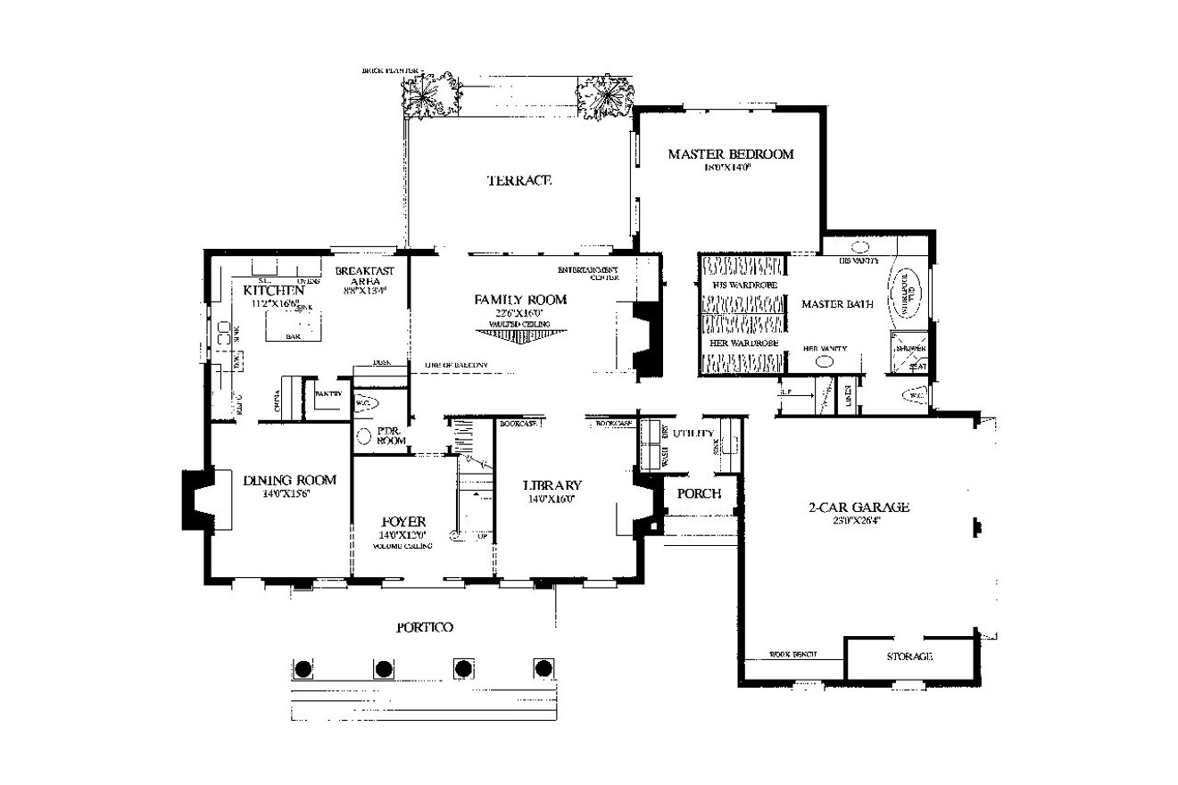 Southern House Plan - Mount Aire II 85799 - 1st Floor Plan