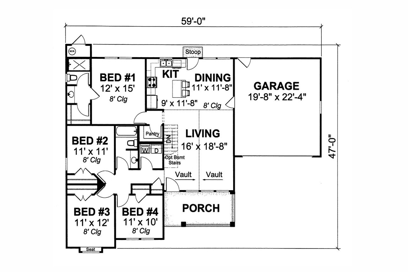 Craftsman House Plan - Corbin 88415 - 1st Floor Plan