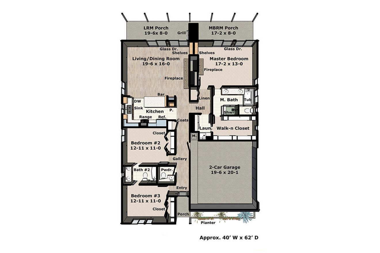 Modern House Plan - Corona 16191 - 1st Floor Plan