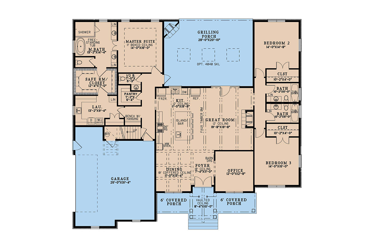 Farmhouse House Plan - Adoria Place 49602 - 1st Floor Plan