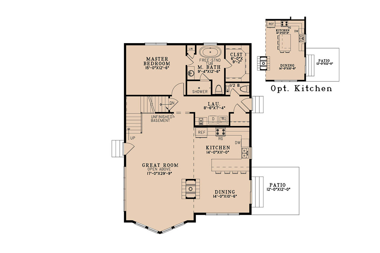 Modern House Plan - Appalachian Retreat 42881 - 1st Floor Plan