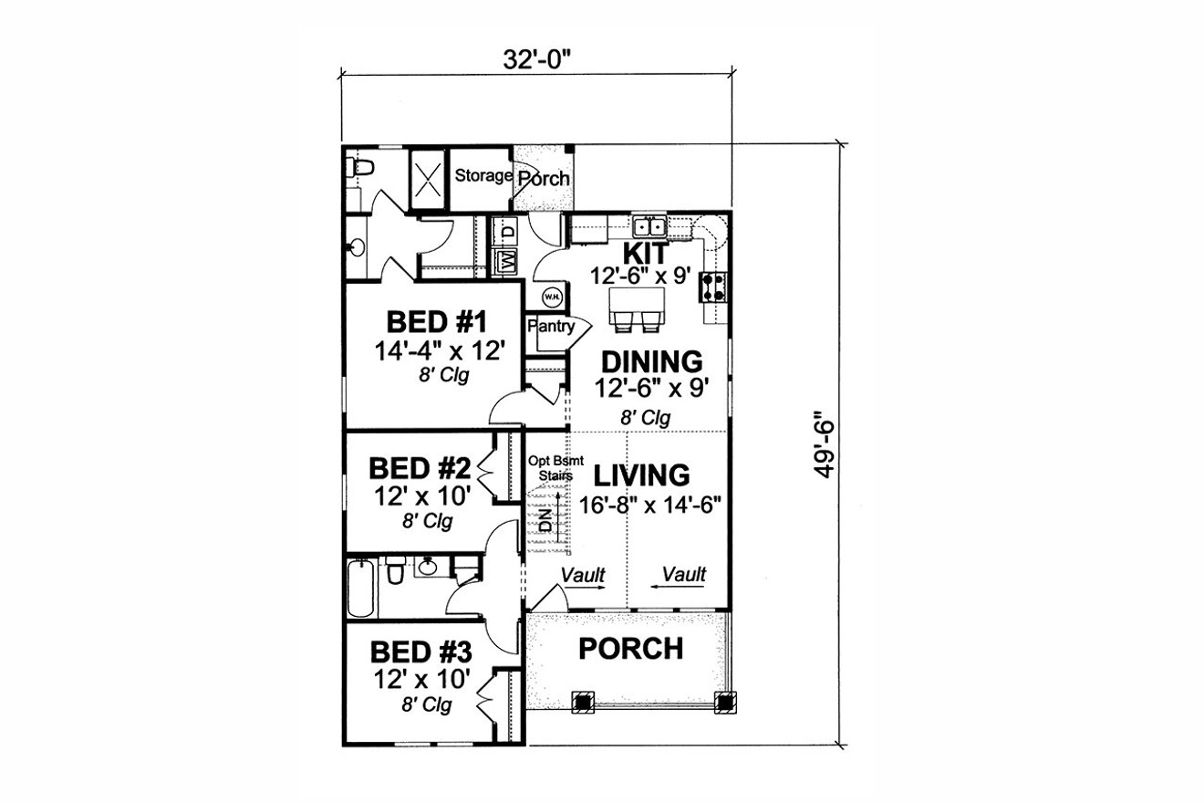 Craftsman House Plan - Kirksville 25770 - 1st Floor Plan