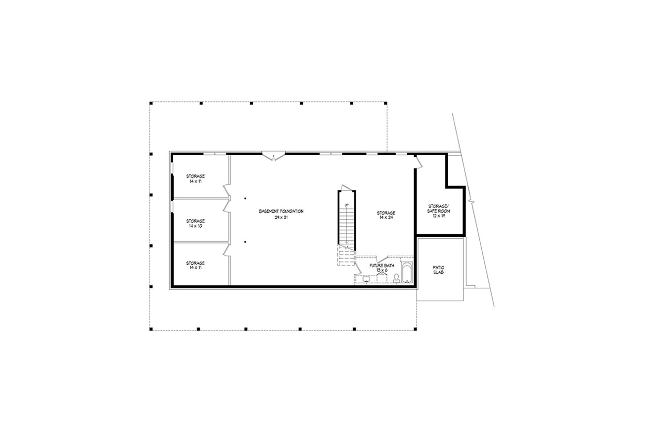 Farmhouse House Plan - Silver Springs 73750 - Basement Floor Plan