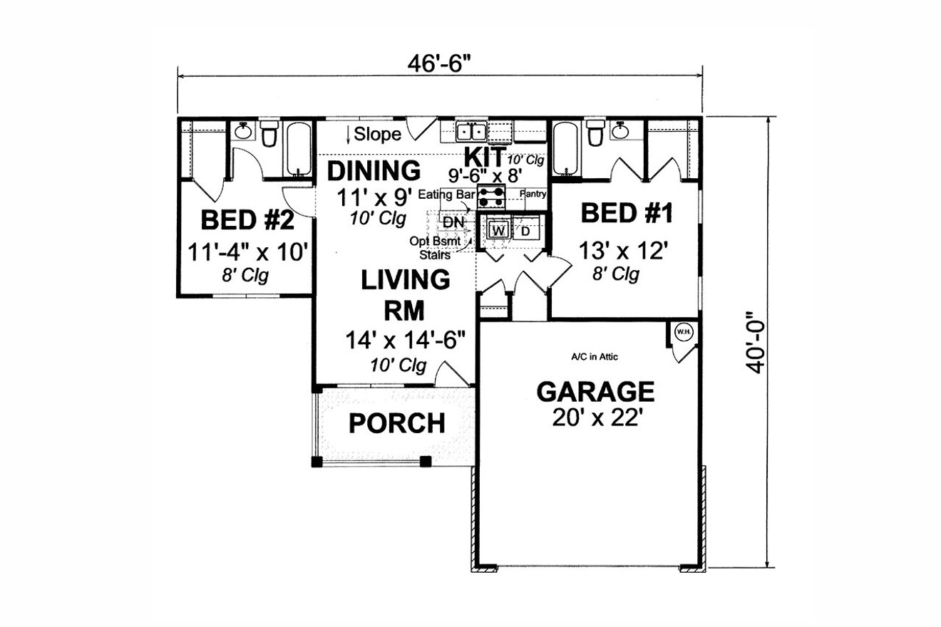 Traditional House Plan - Coral Spring 33418 - 1st Floor Plan